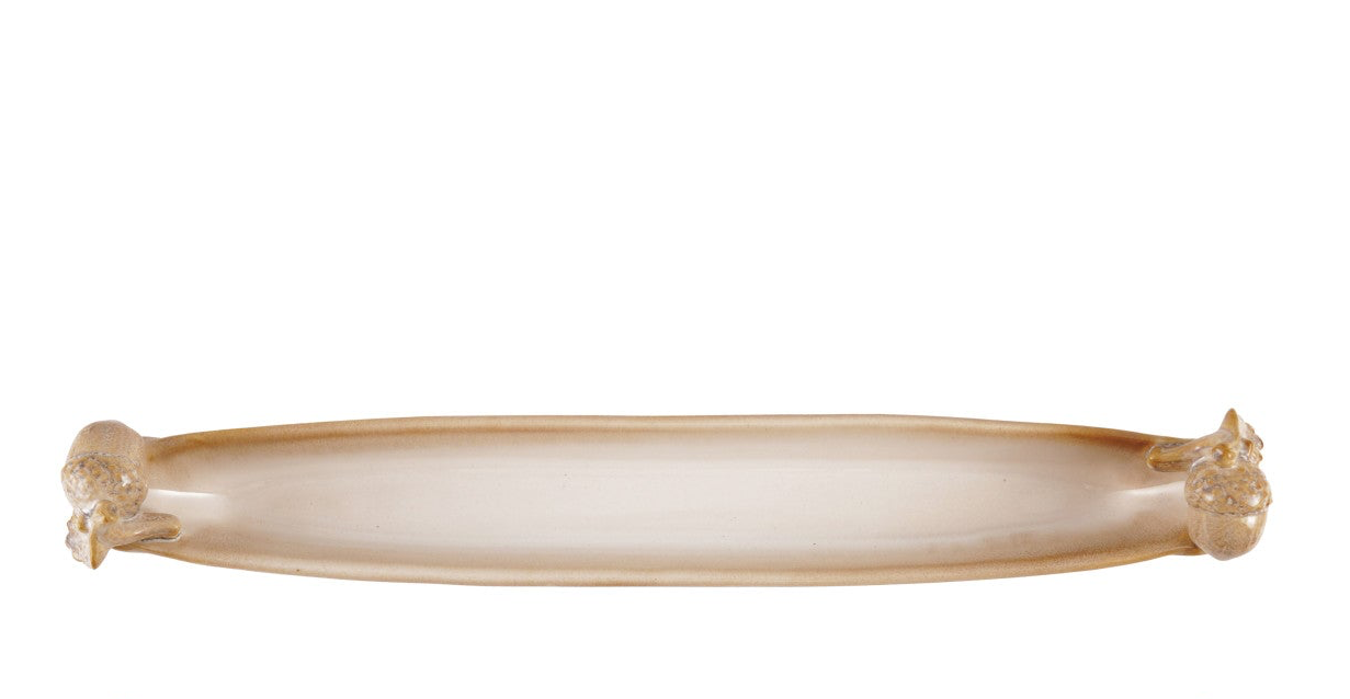 Stoneware Olive Dish with Acorns