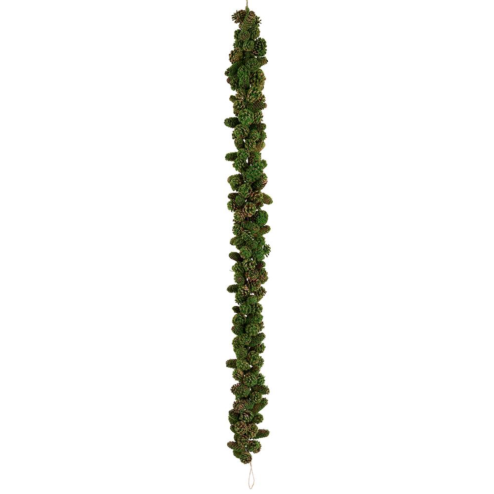 6' Moss Pine Cone Garland