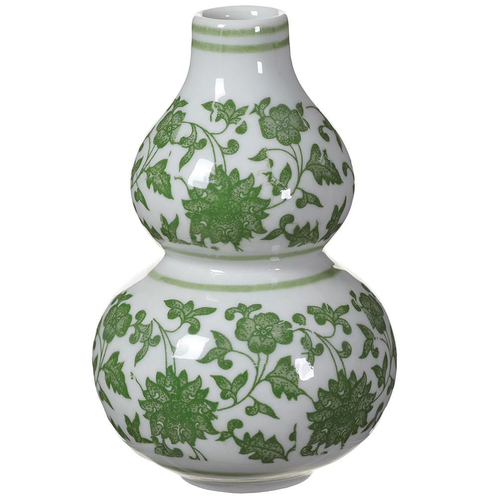 Ceramic Vase Green and White