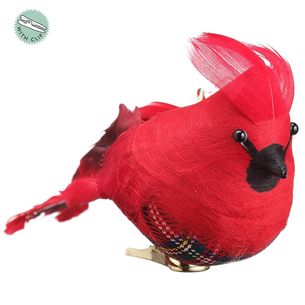 5" Feathered Cardinal w/ Clip