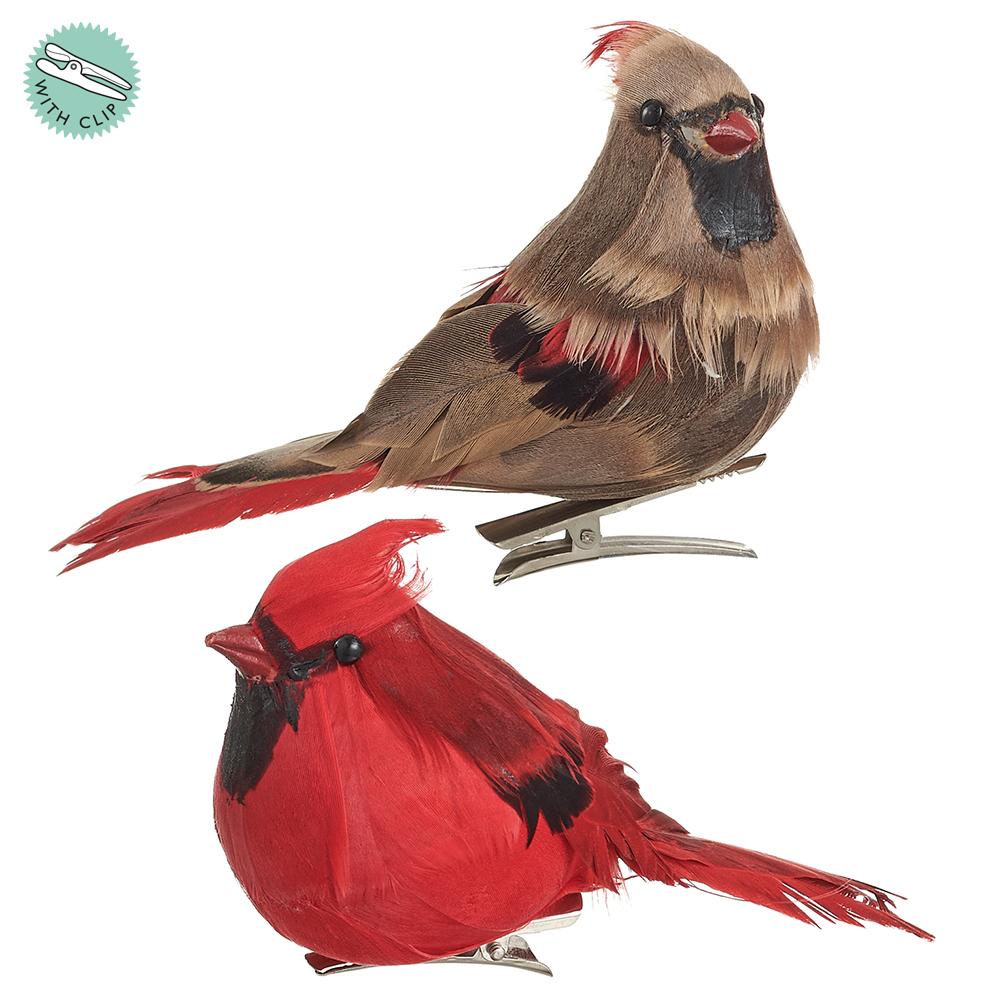 Set of 2 CARDINAL W/CLIP