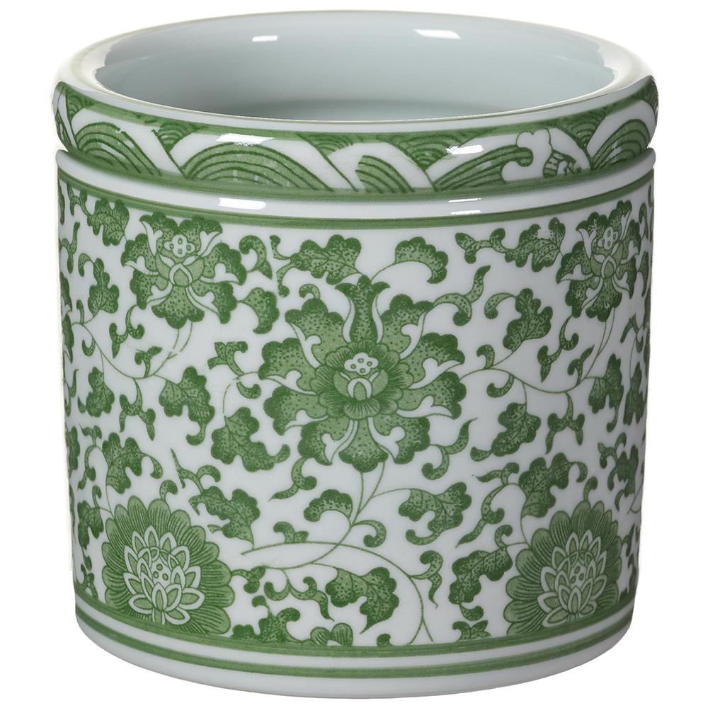 Ceramic Vase Green and White