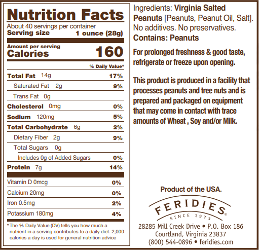 36oz Salted Virginia Peanuts