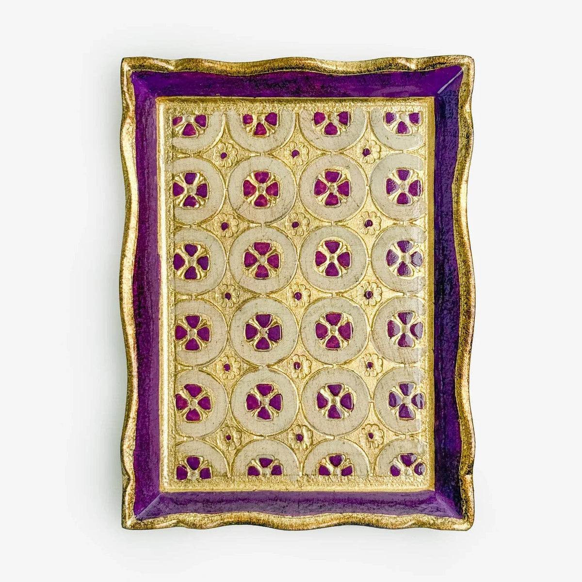 Florentine Carved Wood Rectangle Tessellated Mini Tray