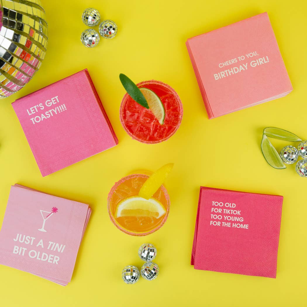 Too Old For TikTok - Colorful Cocktail Napkins
