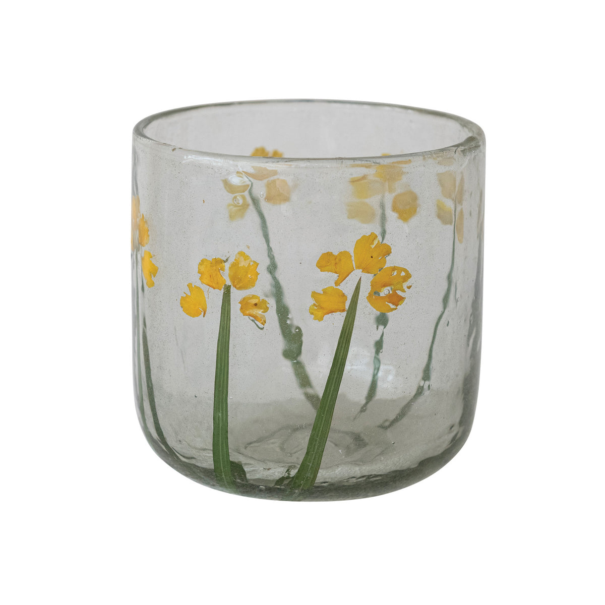 Silk Oak Leaf Glass Tealight/Votive Holder