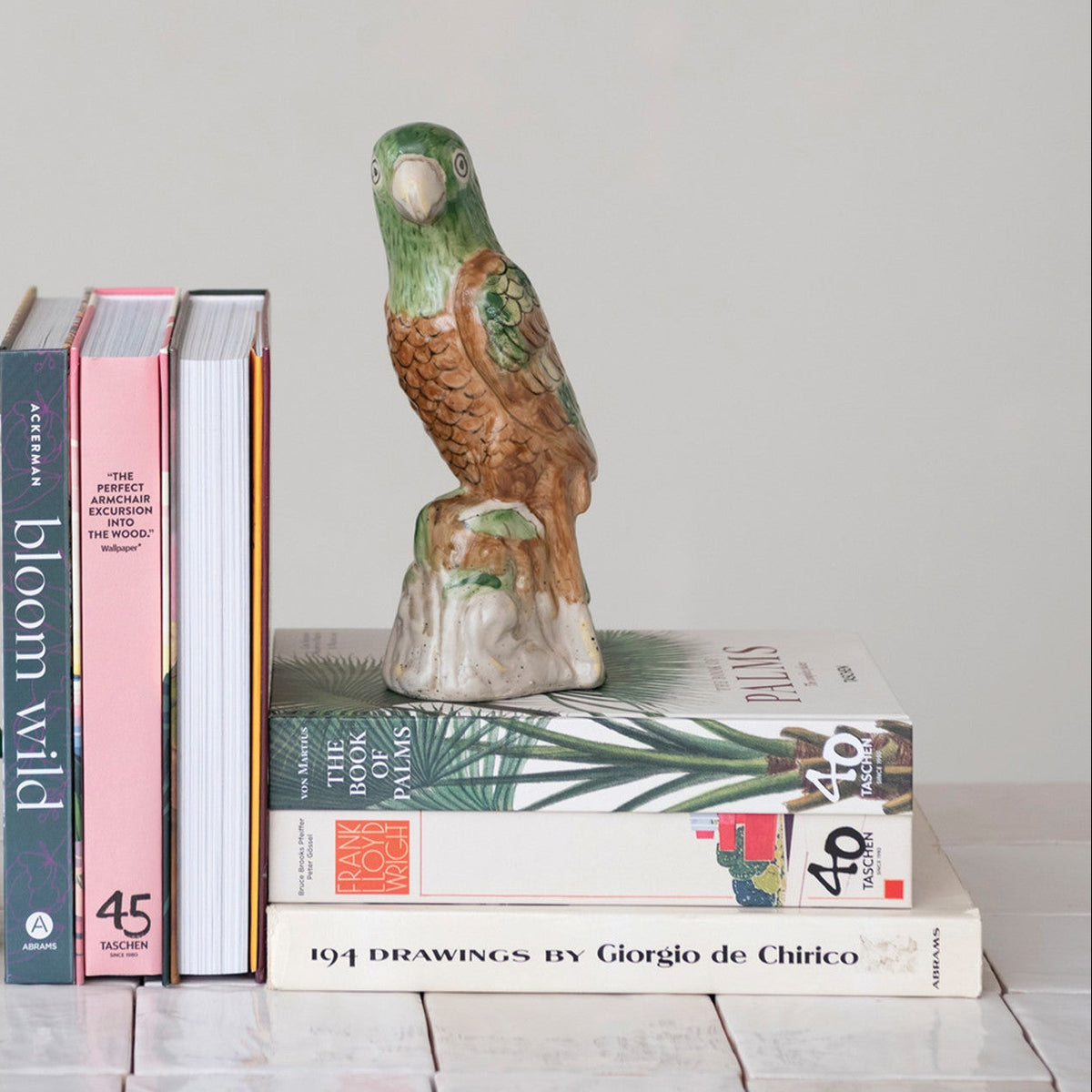 Hand-Painted Stoneware Parrot