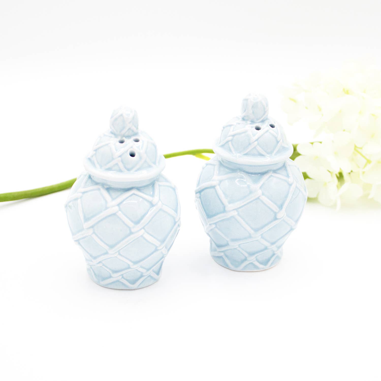 Set of Light Blue Ginger Jar Salt & Pepper Shakers