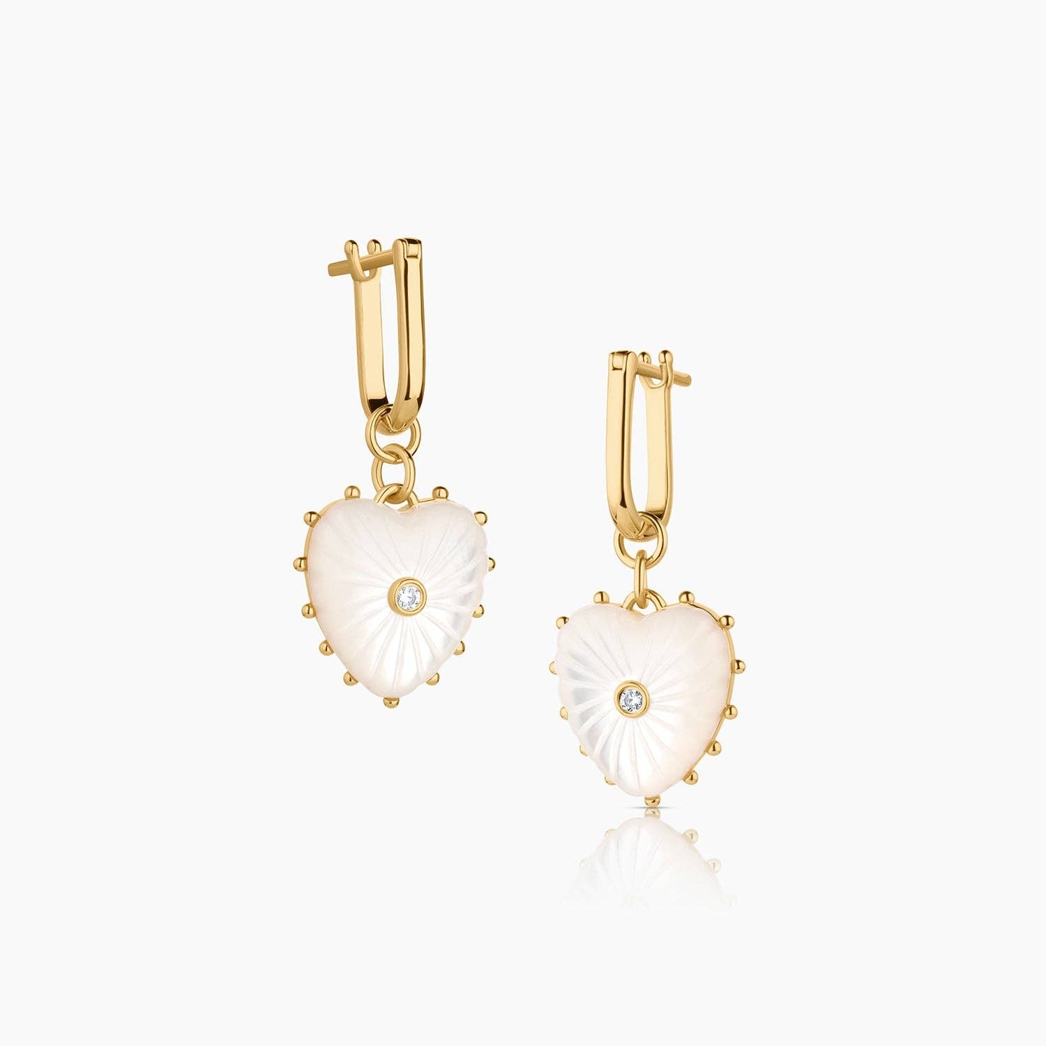 Isabel Mother of Pearl Heart Earrings