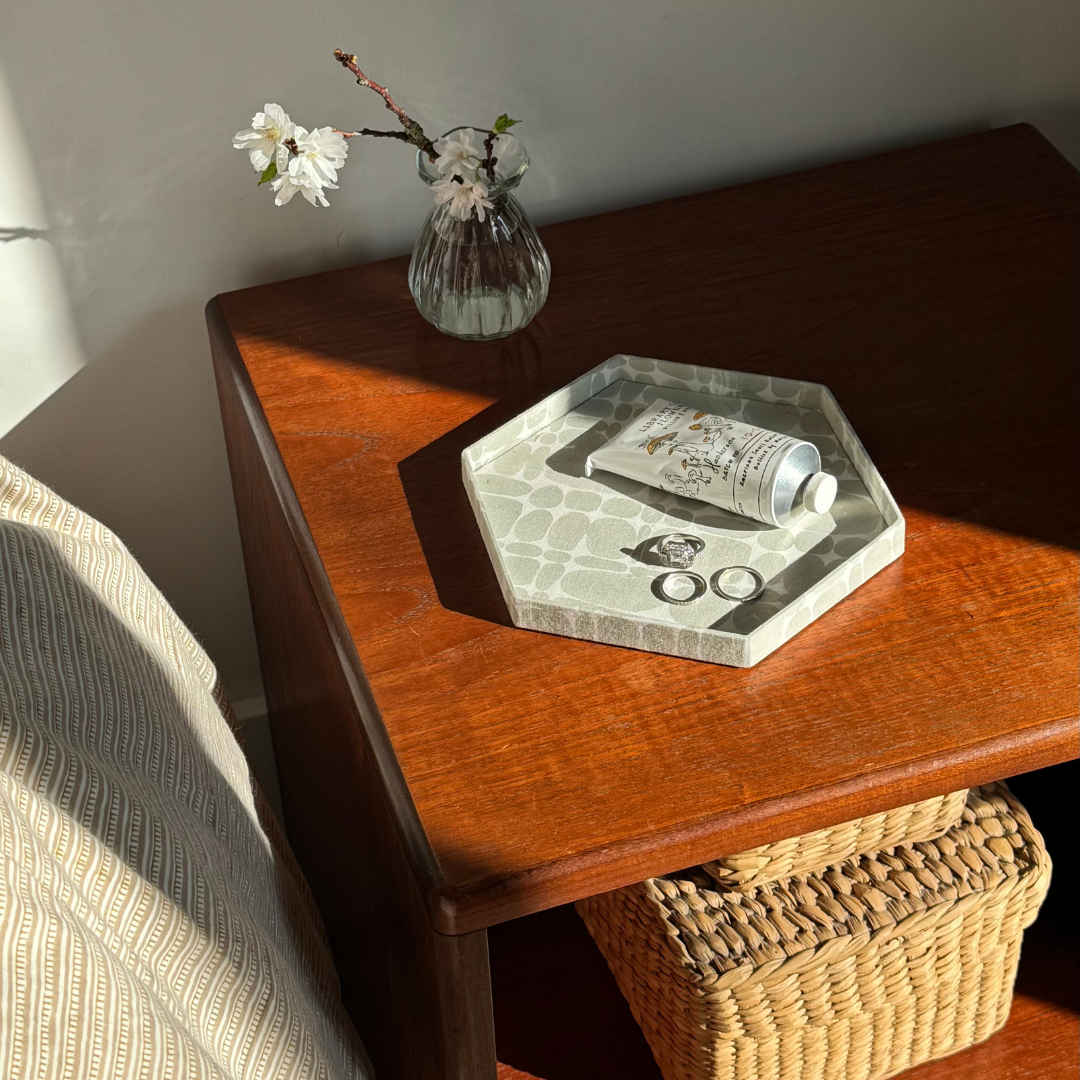 Pierre Hexagon Tray Set, Sea Foam