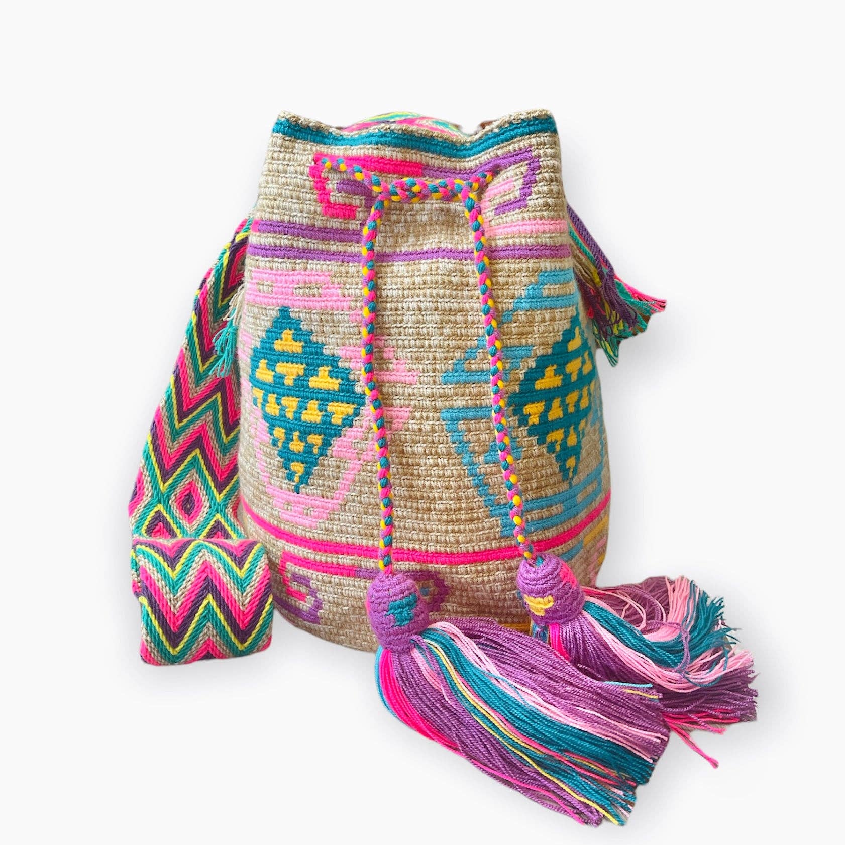 Summer Solstice Tribal Beach Bag | Crossbody Bucket Bag for