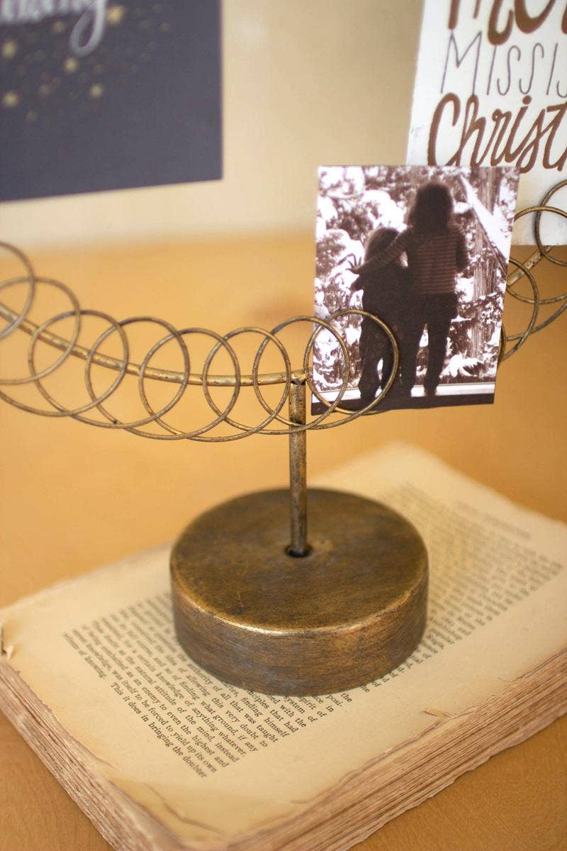 Round Wire Christmas Card Holder w/ Stand