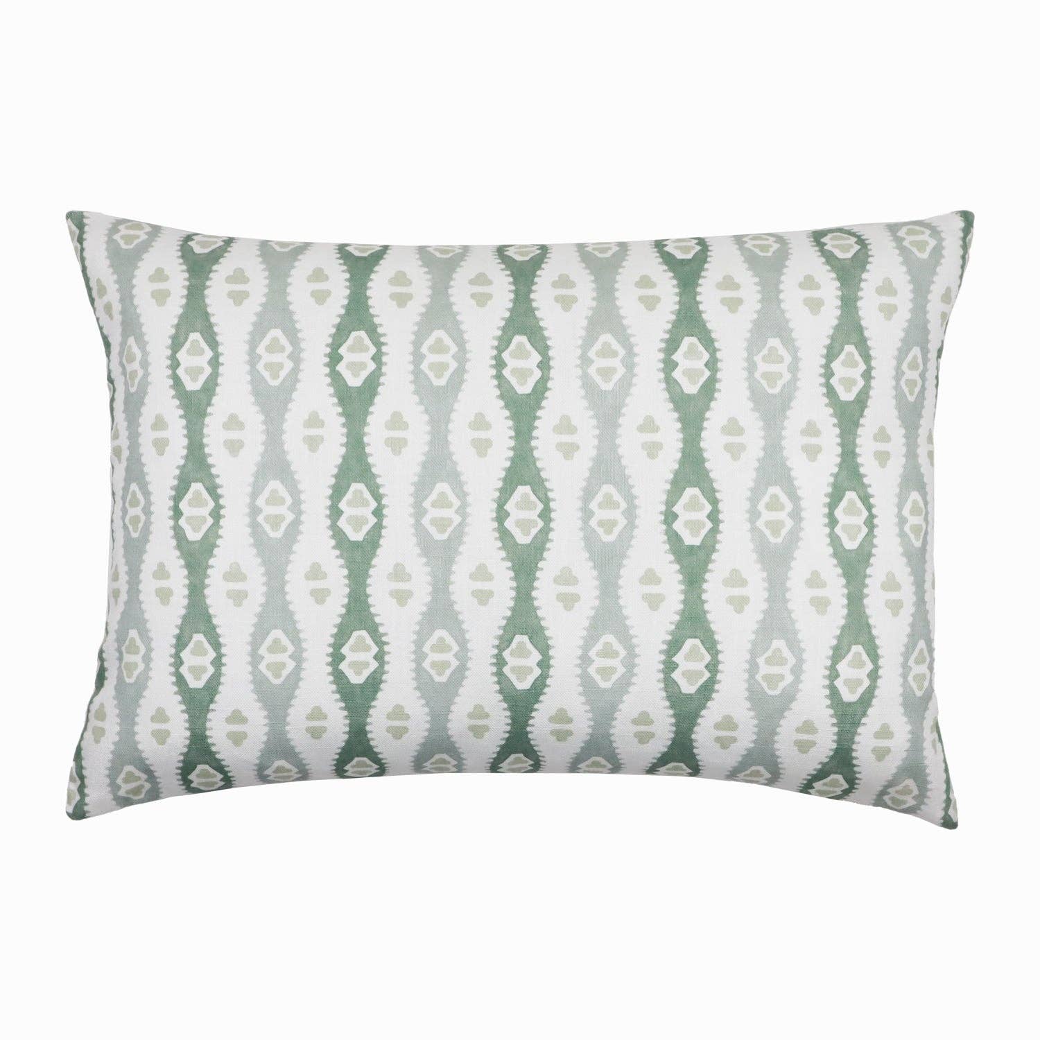 Mia Jade - Green Wavy Print Lumbar Throw Pillow