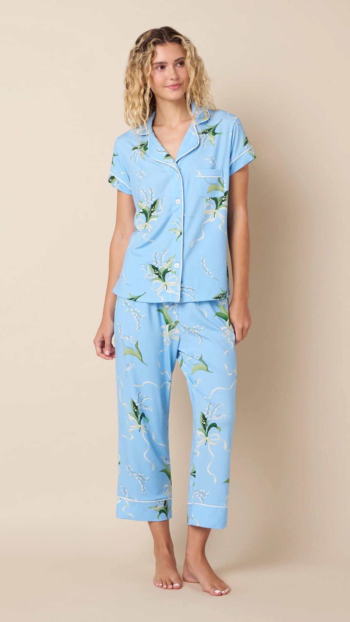 Bouquet & Bow Pima Knit Capri Set