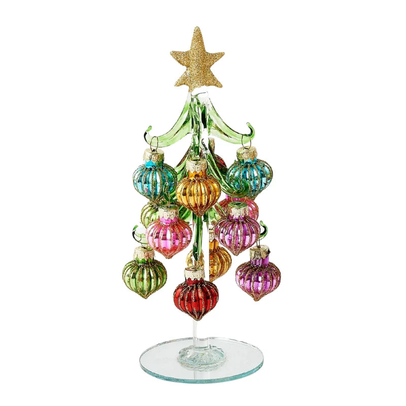 Handmade Glass Tree w/ Ornaments