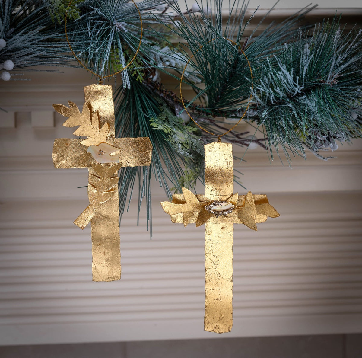7" Gold Cross Ornament