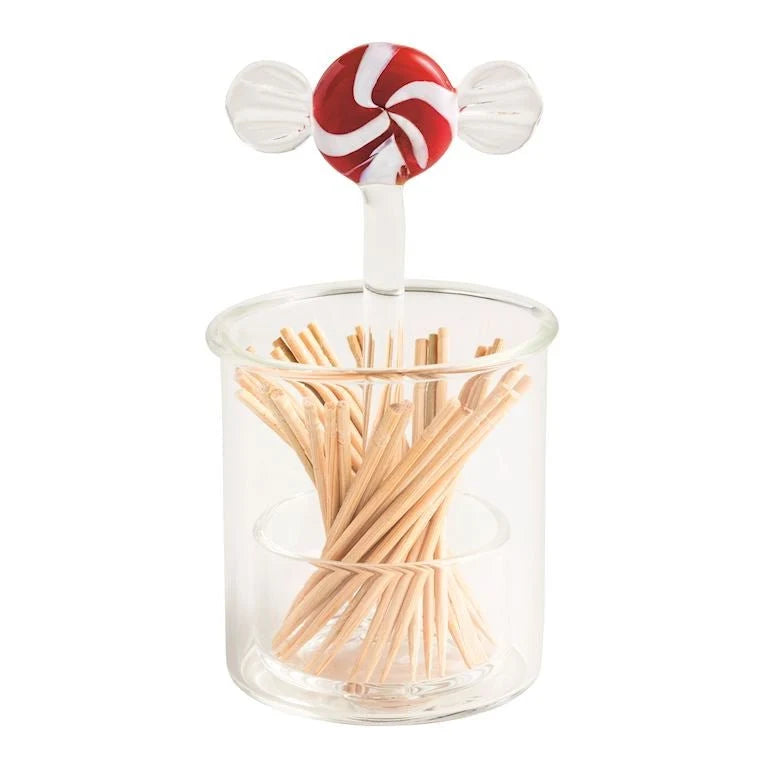 Christmas Glass Toothpick Holders