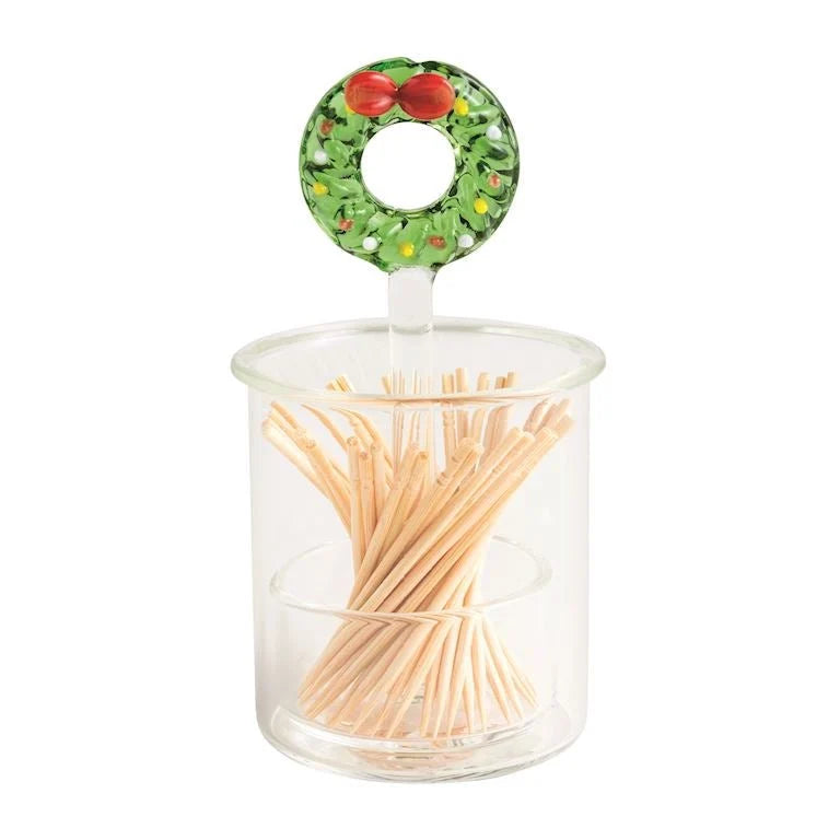 Christmas Glass Toothpick Holders