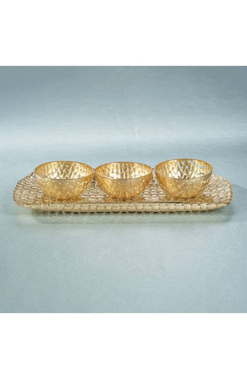 Braided Glass Bowl - Gold