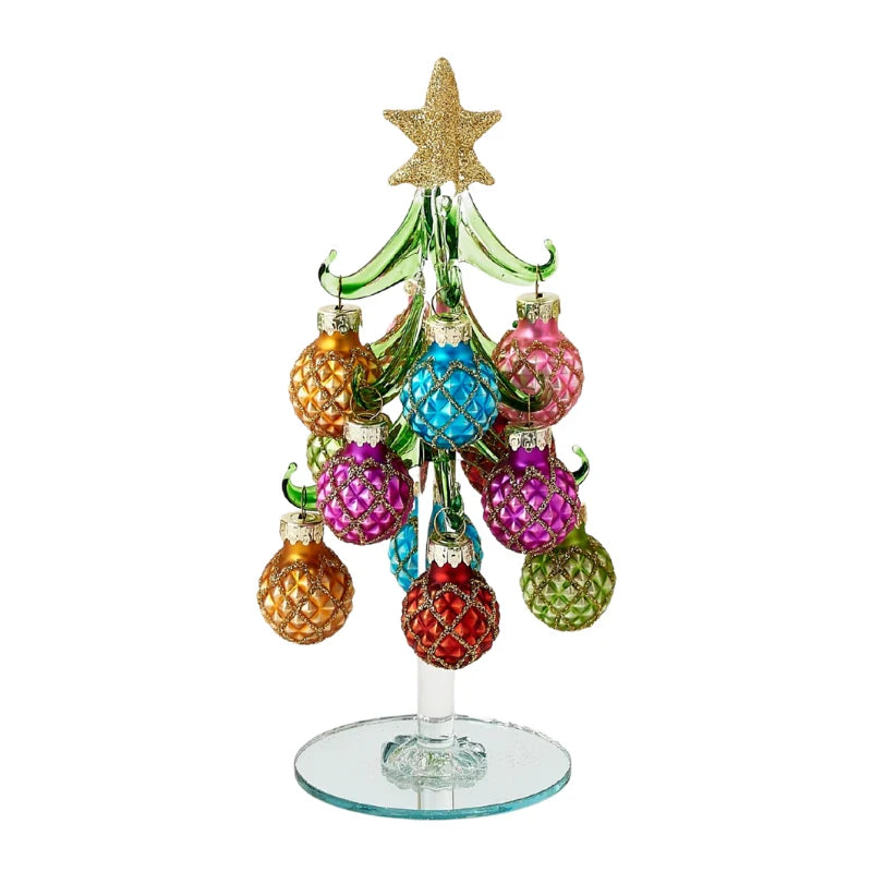 Handmade Glass Tree w/ Ornaments